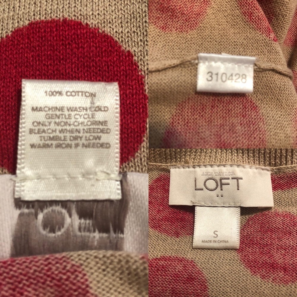 Loft Tan & Red Sweaters Size- Large - Picture 4 of 5